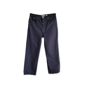 RE/DONE Originals Black High Rise Straight Leg Jeans Size 28 Premium Denim